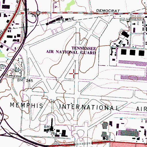 Topographic Map of Memphis Army Air Field (historical), TN