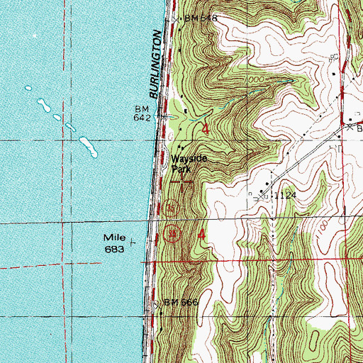 Topographic Map of Bergen Bluff State Natural Area, WI