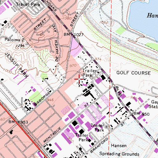 Topographic Map of Church of God, CA