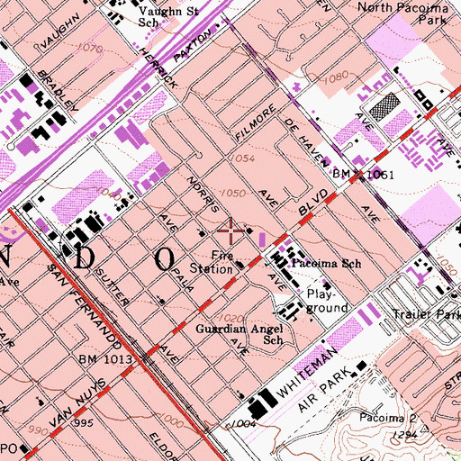 Topographic Map of Greater Community Church, CA