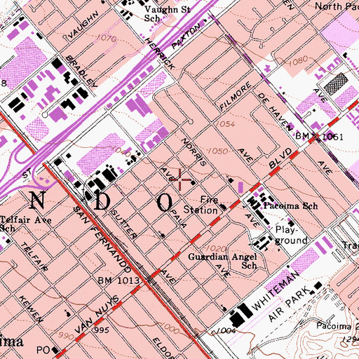 Topographic Map of Primera Iglesia Bautista, CA