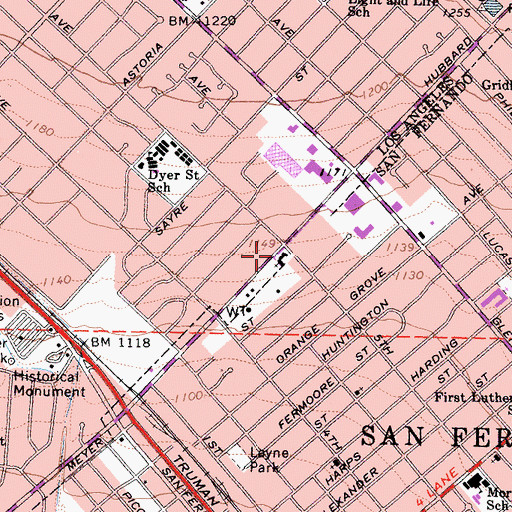 Topographic Map of Ancient Church of the East, CA