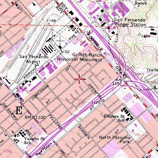 Topographic Map of Calvary Baptist Church, CA