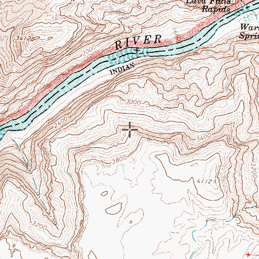 Topographic Map of Lava Falls Airport (historical), AZ