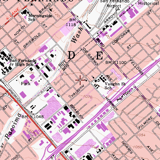 Topographic Map of Mount Zion Baptist Church, CA