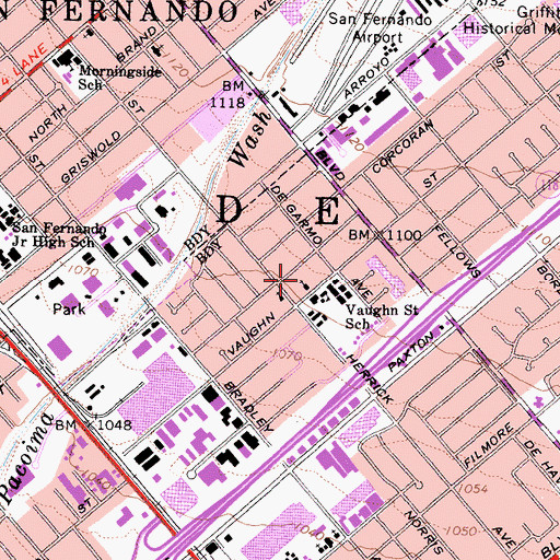 Topographic Map of New Christ Memorial Church of God, CA