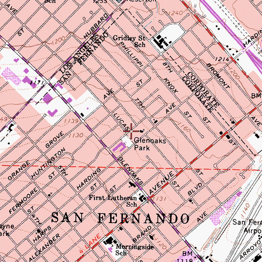 Topographic Map of Saint George Syrian Orthodox Church, CA