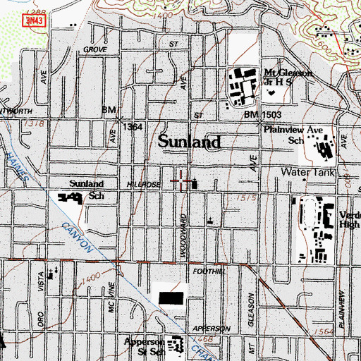 Topographic Map of Church of Jesus Christ of Latter Day Saints, CA