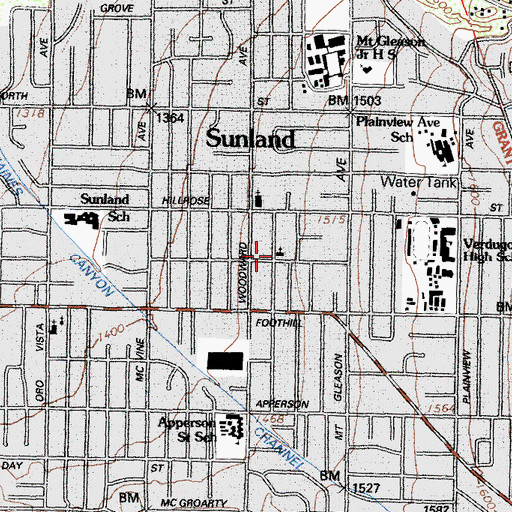 Topographic Map of Wesleyan Church, CA