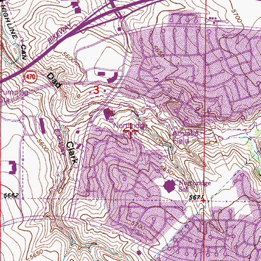 Topographic Map of Northridge Park, CO