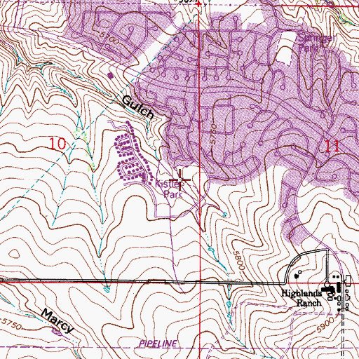 Topographic Map of Kistler Park, CO
