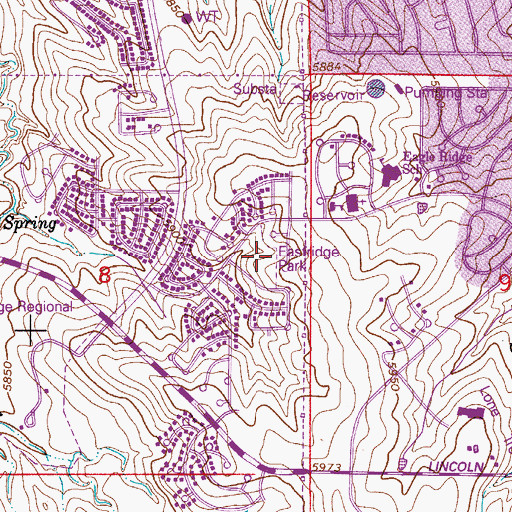 Topographic Map of Eastridge Park, CO