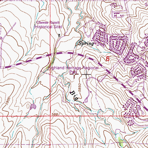 Topographic Map of Highland Heritage Regional Park, CO
