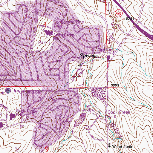 Topographic Map of Sweetwater Park, CO