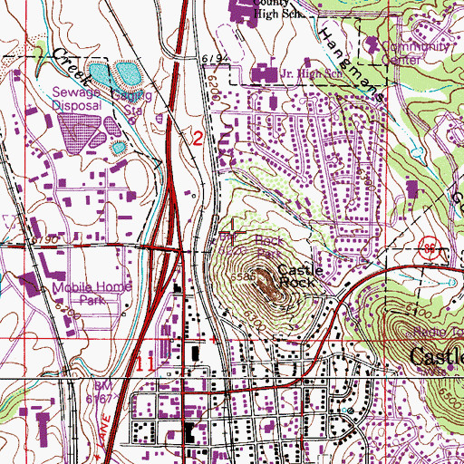 Topographic Map of Rock Park, CO