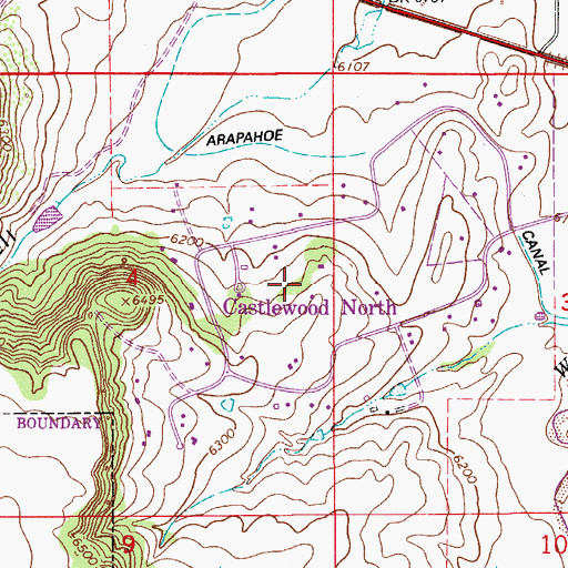 Topographic Map of Castlewood North, CO