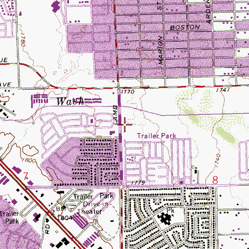 Topographic Map of Jerome Mack Middle School, NV