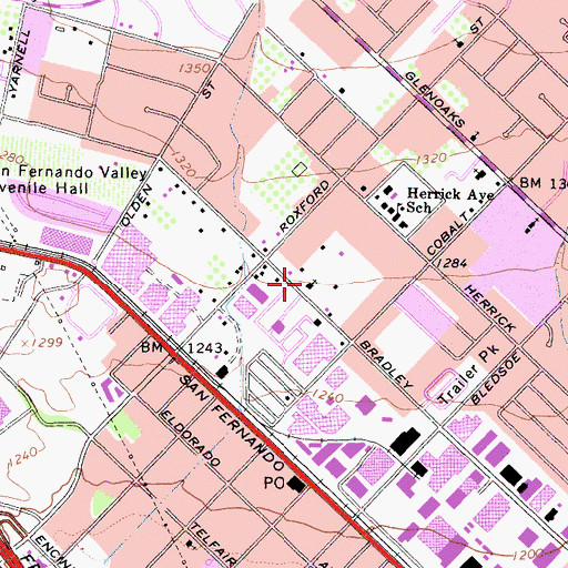 Topographic Map of Kingdom Hall of Jehovahs Witnesses, CA