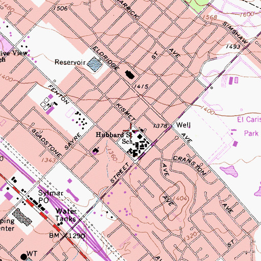 Topographic Map of New Song Community Church, CA