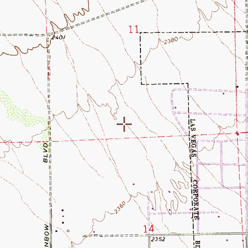 Topographic Map of Anthony Saville Middle School, NV
