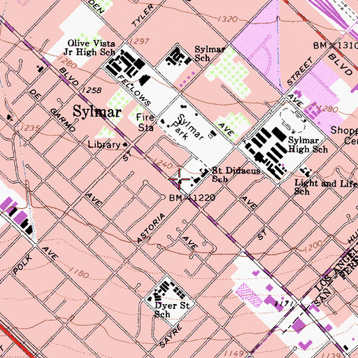 Topographic Map of Saint Didacus Catholic Church, CA