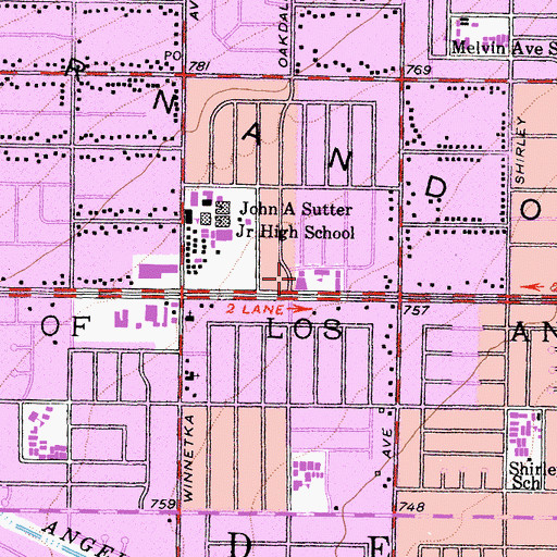 Topographic Map of Saint Joseph The Worker Church, CA