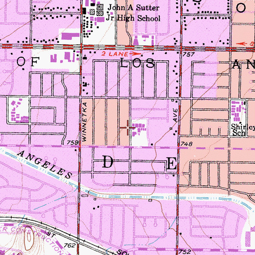 Topographic Map of Agbu Manoogian - Demirdjian School, CA