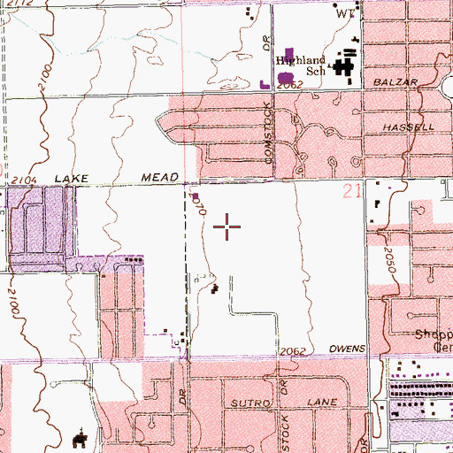 Topographic Map of West Preparatory Academy, NV