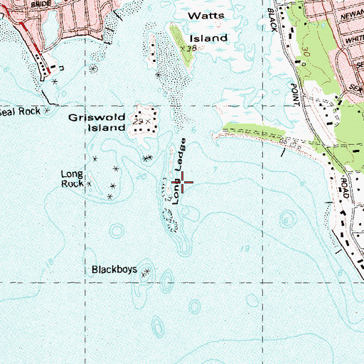 Topographic Map of Long Ledge, CT