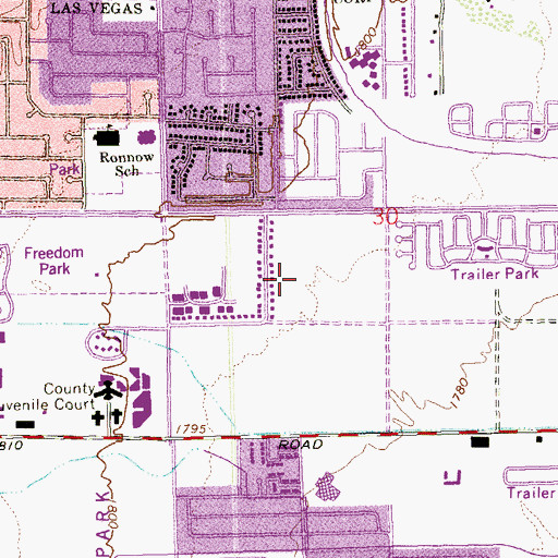 Topographic Map of Desert Pines High School, NV