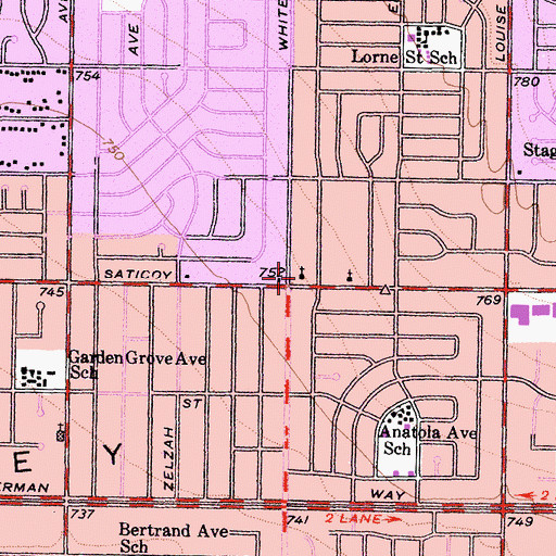 Topographic Map of White Oak Covenant Church, CA