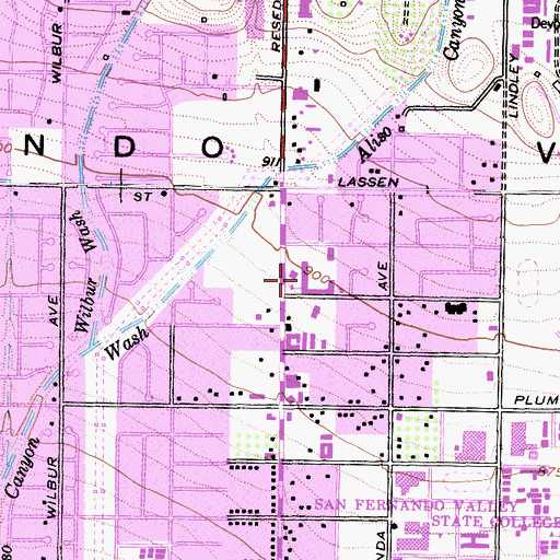 Topographic Map of Our Lady of Lourdes School, CA