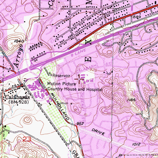 Topographic Map of Calabash Street Elementary School, CA