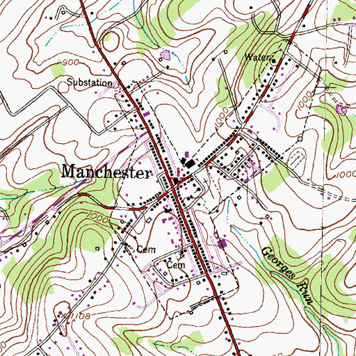 Topographic Map of Carroll County Fire Department Station 4 Manchester Volunteer Fire Department, MD