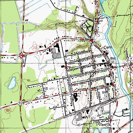 Topographic Map of Federalsburg Volunteer Fire Company Station 100, MD