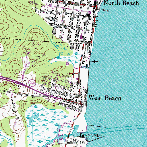 Topographic Map of North Beach Volunteer Fire Department Company 1, MD