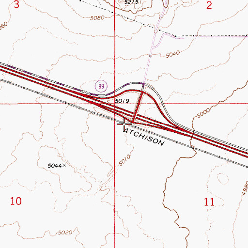 Topographic Map of Leupp Traffic Interchange, AZ