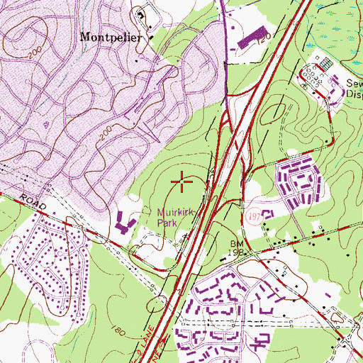 Topographic Map of Arnold Volunteer Fire Department, MD