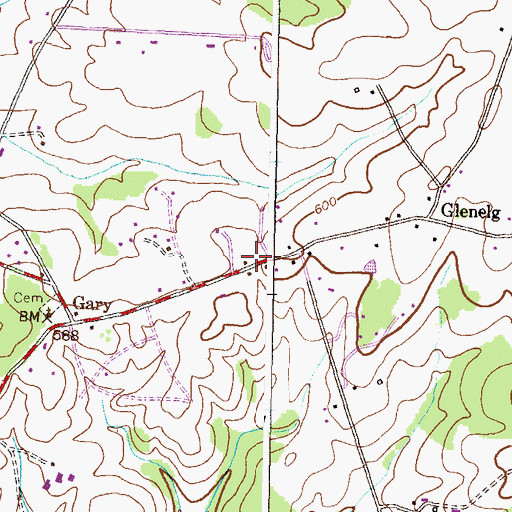 Topographic Map of Marley Volunteer Fire Company Company 18, MD