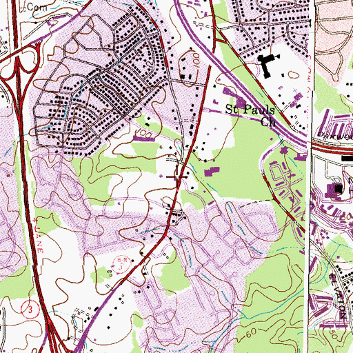 Topographic Map of South Glen Burnie Fire Department Company 26, MD