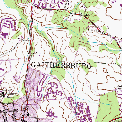 Topographic Map of Odenton Volunteer Fire Company 28, MD