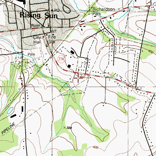 Topographic Map of Community Fire Company of Rising Sun Station 8, MD
