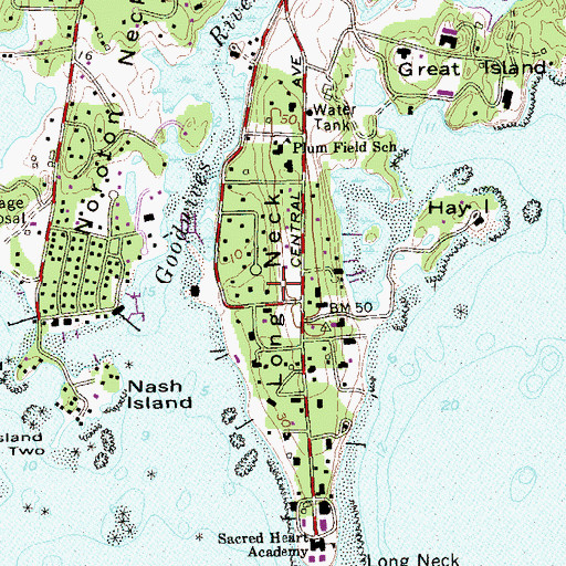 Topographic Map of Long Neck, CT