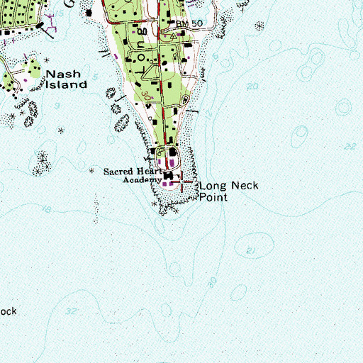 Topographic Map of Long Neck Point, CT