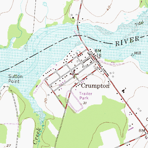 Topographic Map of Crumpton Volunteer Fire Department Station 7, MD