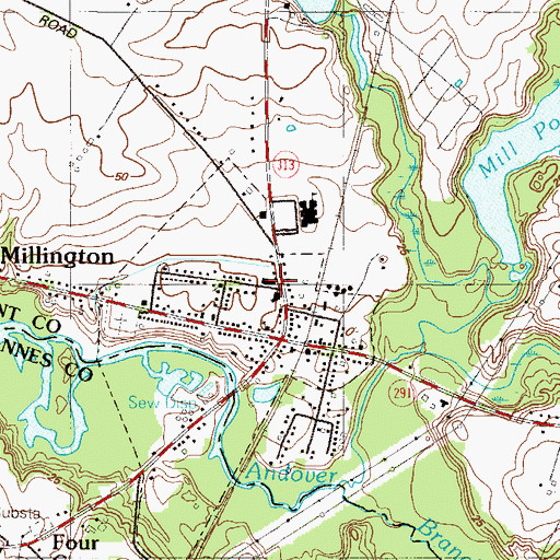 Topographic Map of Community Volunteer Fire Company of Millington Station 2, MD