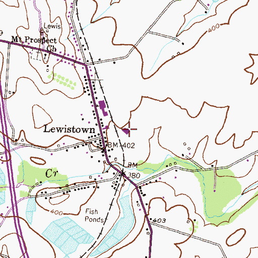 Topographic Map of Lewistown Volunteer Fire Company 22, MD