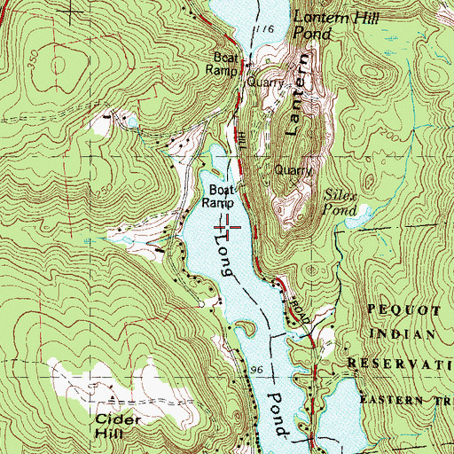Topographic Map of Long Pond, CT