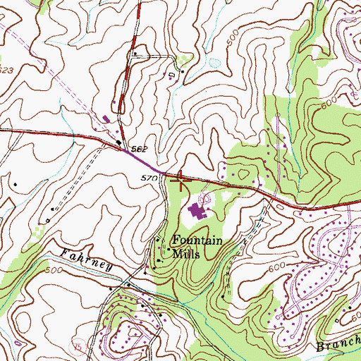 Topographic Map of Green Valley Fire Station 25, MD