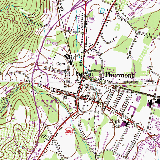 Topographic Map of Thurmont Community Ambulance Service Number 30, MD